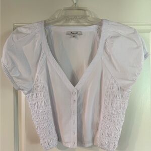 Madewell cropped puff sleeve top (NWOT)